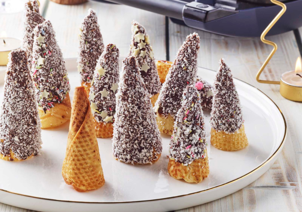 Forêt de sapins en gaufrettes